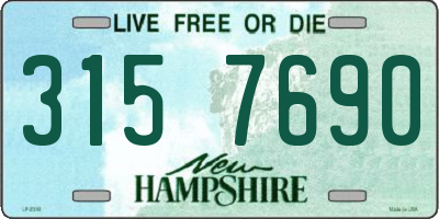 NH license plate 3157690