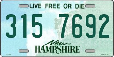 NH license plate 3157692