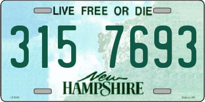 NH license plate 3157693