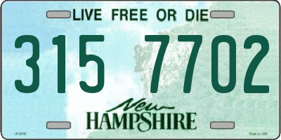 NH license plate 3157702