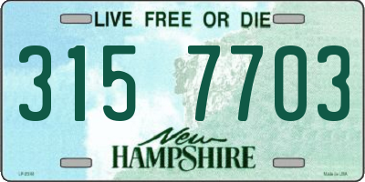 NH license plate 3157703