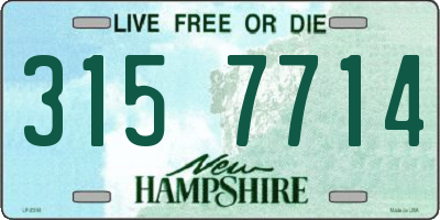 NH license plate 3157714