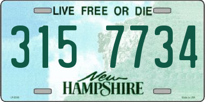 NH license plate 3157734