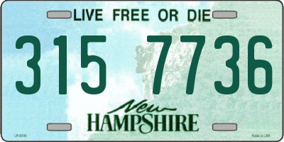 NH license plate 3157736