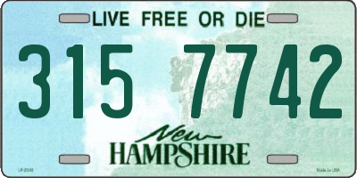 NH license plate 3157742