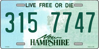 NH license plate 3157747