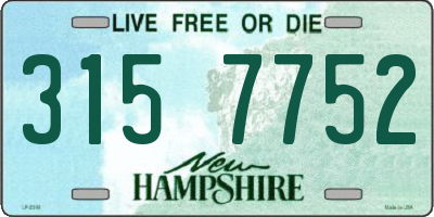 NH license plate 3157752