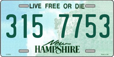 NH license plate 3157753