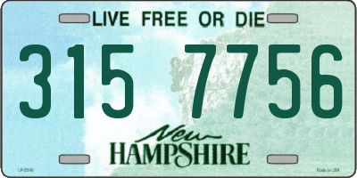 NH license plate 3157756