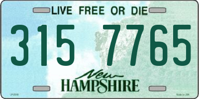 NH license plate 3157765