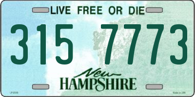 NH license plate 3157773
