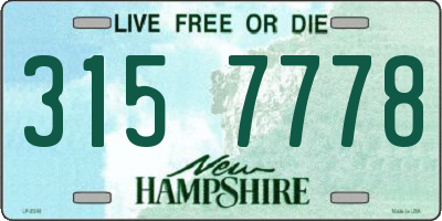 NH license plate 3157778