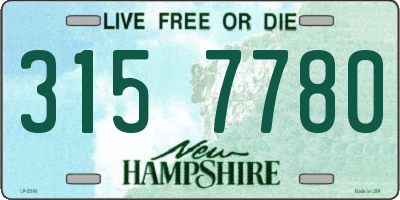 NH license plate 3157780