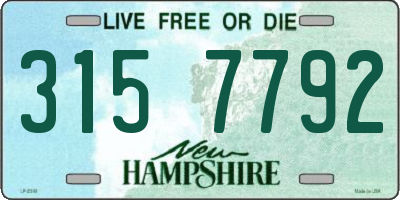 NH license plate 3157792
