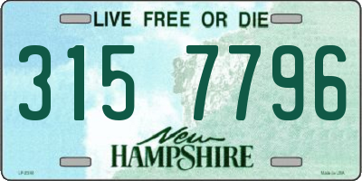NH license plate 3157796
