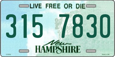 NH license plate 3157830