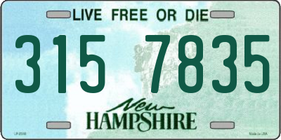 NH license plate 3157835