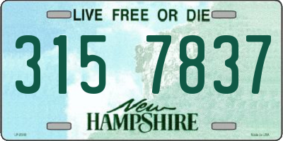NH license plate 3157837