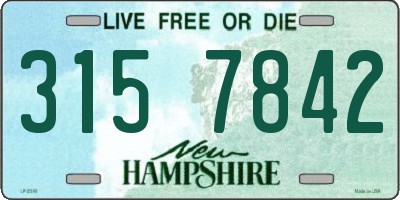 NH license plate 3157842