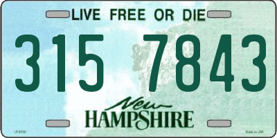 NH license plate 3157843