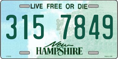 NH license plate 3157849