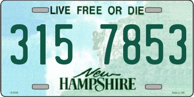 NH license plate 3157853