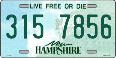 NH license plate 3157856