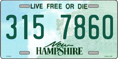 NH license plate 3157860