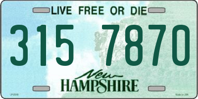 NH license plate 3157870
