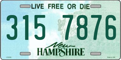 NH license plate 3157876