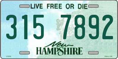 NH license plate 3157892