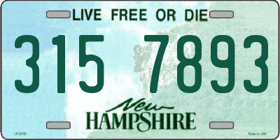 NH license plate 3157893