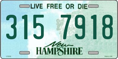 NH license plate 3157918