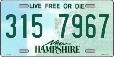 NH license plate 3157967