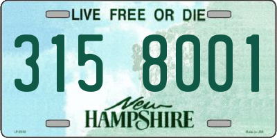 NH license plate 3158001