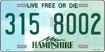 NH license plate 3158002