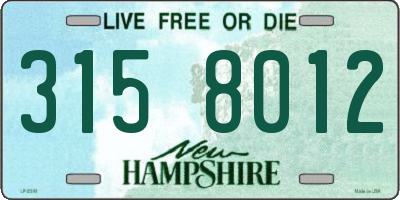 NH license plate 3158012