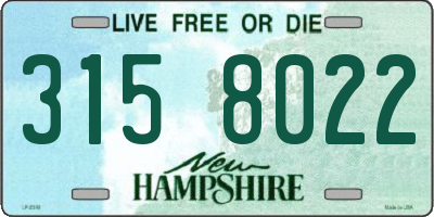 NH license plate 3158022