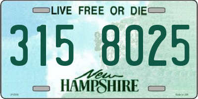 NH license plate 3158025