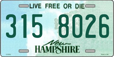 NH license plate 3158026
