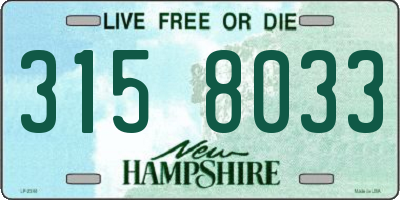 NH license plate 3158033