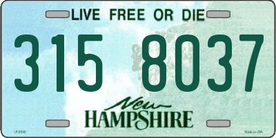 NH license plate 3158037