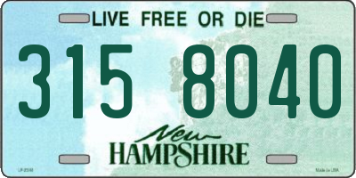 NH license plate 3158040