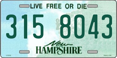 NH license plate 3158043