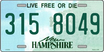NH license plate 3158049