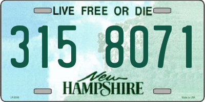 NH license plate 3158071