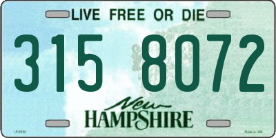 NH license plate 3158072