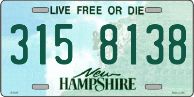 NH license plate 3158138
