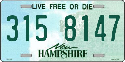 NH license plate 3158147