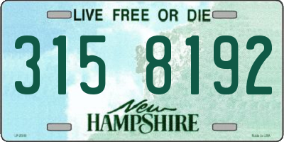 NH license plate 3158192